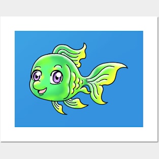 GREEN FISH Posters and Art